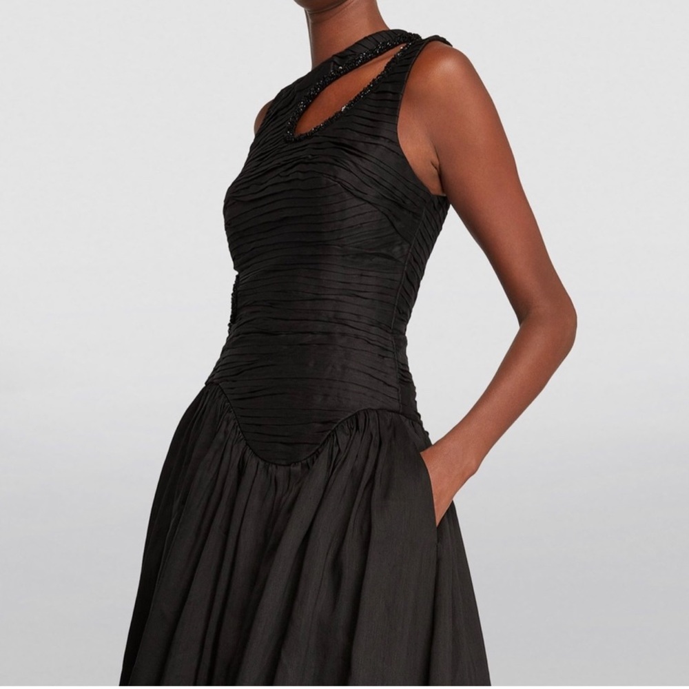 Aje Jolie Abstract Cut-Out Midi-Dress.